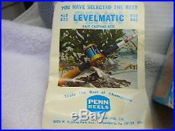 Vintage Penn Levelmatic No. 920 Bait Casting Reel withOriginal Box