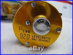 Vintage Penn Levelmatic No. 920 Bait Casting Reel withOriginal Box