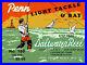 Vintage Penn Light Tackle #180 Fishing Reel Box Label Recreated on Satin Canvas