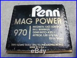 Vintage Penn Mag Power 970 Fishing Reel in Box NOS