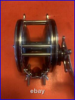 Vintage Penn Master Mariner 349h Fishing Reel With Blue & White Vintage Box L@@k