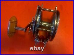 Vintage Penn Master Mariner 349h Fishing Reel With Blue & White Vintage Box L@@k