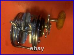 Vintage Penn Master Mariner 349h Fishing Reel With Blue & White Vintage Box L@@k