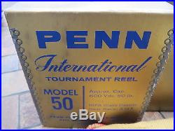 Vintage Penn Model 50 International Tournament Reel, W, OB