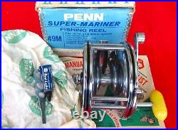 Vintage Penn No. 49M Super Mariner Big Game Reel Box, Paper, Tool, etc. NICE