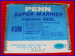 Vintage Penn No. 49M Super Mariner Big Game Reel Box, Paper, Tool, etc. NICE