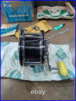 Vintage Penn No. 49M Super Mariner Reel Box, Paper, Tool, Grease, Packing Paper