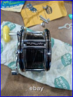 Vintage Penn No. 49M Super Mariner Reel Box, Paper, Tool, Grease, Packing Paper
