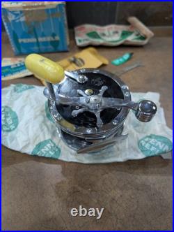 Vintage Penn No. 49M Super Mariner Reel Box, Paper, Tool, Grease, Packing Paper
