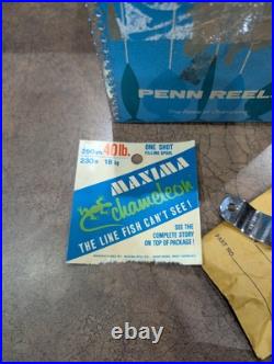 Vintage Penn No. 49M Super Mariner Reel Box, Paper, Tool, Grease, Packing Paper