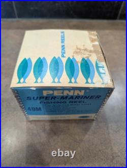 Vintage Penn No. 49M Super Mariner Reel Box, Paper, Tool, Grease, Packing Paper