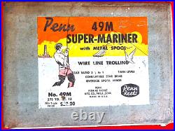 Vintage Penn No. 49M Super Mariner Reel Box, Paper, Tool, etc. COLLECTIBLE! A