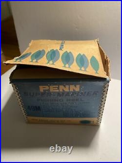 Vintage Penn No. 49 Deep Sea Reel Super Mariner With Box & Hardware CLEAN Right Han