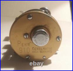Vintage Penn No. 910 Levelmatic Ball Bearings Bait Casting Reel Great Condition