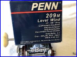 Vintage Penn Peer #209M Level wind Trolling Reel Saltwater Fishing Pole Sport
