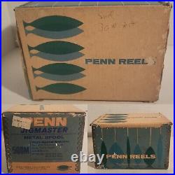 Vintage Penn Peer 209 Fishing Reel With Penn Lube One Screw Take Apart Red Handle