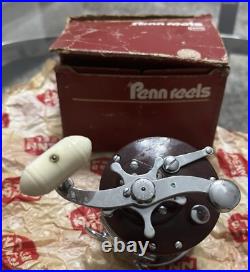 Vintage Penn Peer 209 Level Wind Fishing Reel-red