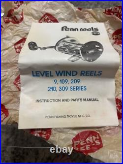 Vintage Penn Peer 209 Level Wind Fishing Reel-red