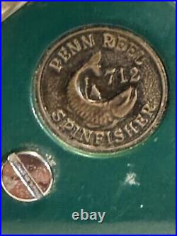 Vintage Penn Reel 712 Spinfisher Green Fishing Reel