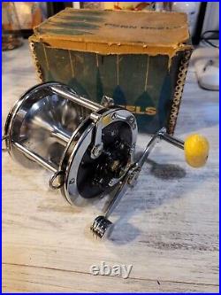 Vintage Penn Reel Senator 4/0 113 Big Game Reel USA Yellow Handle With Box