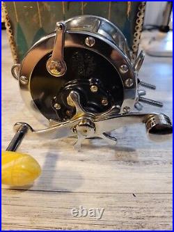 Vintage Penn Reel Senator 4/0 113 Big Game Reel USA Yellow Handle With Box
