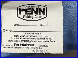 Vintage Penn Reels Fishing Gear PVC Coat Size L Heavy Duty Hood Waterproof