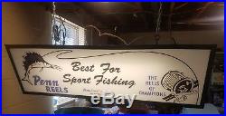 Vintage Penn Reels Hanging Advertising SignDouble SidedRare
