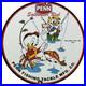 Vintage Penn Reels Porcelain Sign Fly Fishing Rod Tackle Yo Zuri Rapala Gas Oil