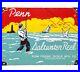 Vintage Penn Reels Porcelain Sign Fly Fishing Rod Tackle Yo Zuri Rapala Gas Oil