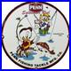 Vintage Penn Reels Porcelain Sign Fly Fishing Rod Tackle Yo Zuri Rapala Gas Oil