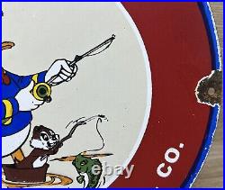 Vintage Penn Reels Porcelain Sign Fly Fishing Rod Tackle Yo Zuri Rapala Gas Oil