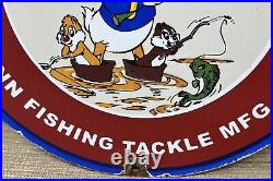 Vintage Penn Reels Porcelain Sign Fly Fishing Rod Tackle Yo Zuri Rapala Gas Oil