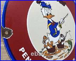 Vintage Penn Reels Porcelain Sign Fly Fishing Rod Tackle Yo Zuri Rapala Gas Oil