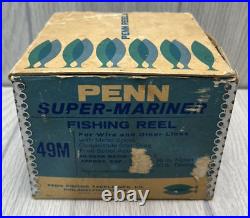 Vintage Penn Reels Super Mariner Fishing Reel 49M With Original Box & Manual