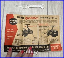 Vintage Penn Reels Super Mariner Fishing Reel 49M With Original Box & Manual