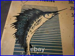 Vintage Penn Reels Thermometer Sport Fishing Tackle MFG CO Advertising Sign