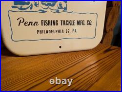 Vintage Penn Reels Thermometer Sport Fishing Tackle MFG CO Advertising Sign