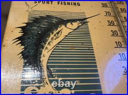 Vintage Penn Reels Thermometer Sport Fishing Tackle MFG CO Advertising Sign