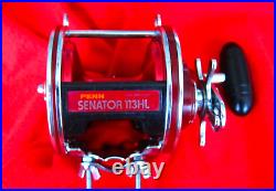 Vintage Penn SPECIAL SENATOR 113HL 4/0 Big Game Reel RED NICE USED COND! A