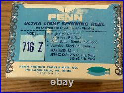 Vintage Penn SPINFISHER 716 Z Ultra Light Spinning Fishing Reel in Box/Manuals