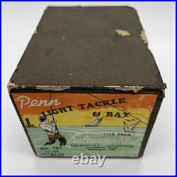 Vintage Penn Saltwater No. 180 Fishing Reel 1940's Box Light Tackle & Bay Penn