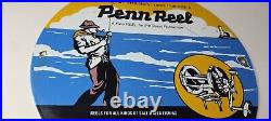 Vintage Penn Saltwater Reels Sign Fishing Lures Porcelain Sign