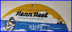 Vintage Penn Saltwater Reels Sign Fishing Lures Porcelain Sign