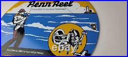 Vintage Penn Saltwater Reels Sign Fishing Lures Porcelain Sign
