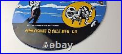 Vintage Penn Saltwater Reels Sign Fishing Lures Porcelain Sign