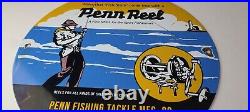 Vintage Penn Saltwater Reels Sign Fishing Lures Porcelain Sign