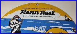 Vintage Penn Saltwater Reels Sign Fishing Lures Porcelain Sign
