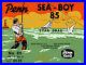 Vintage Penn Sea-Boy #85 Fishing Reel Box Label Recreated on Satin Canvas