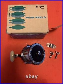 Vintage Penn Senator 110 1/0 Fishing Reel With The Original Blue And White Box