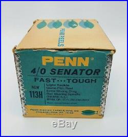 Vintage Penn Senator 113H 4/0 Fishing Reel in Original Box